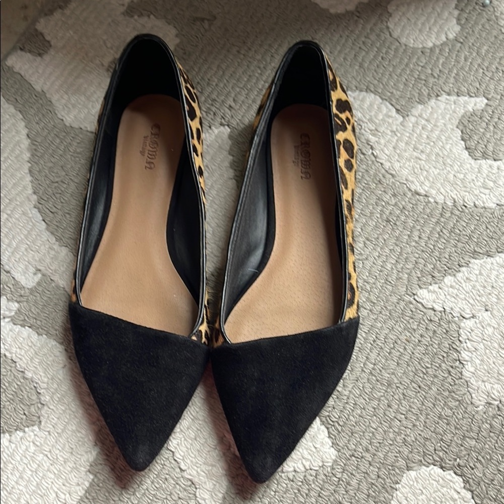 Leopard Print and Black Flats